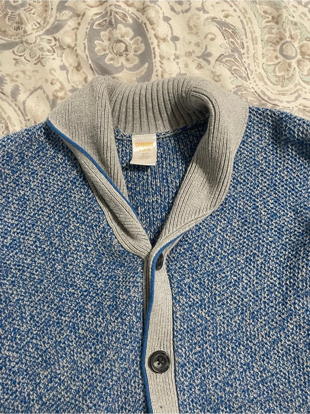 Gymboree Boys Blue and Grey Cardigan